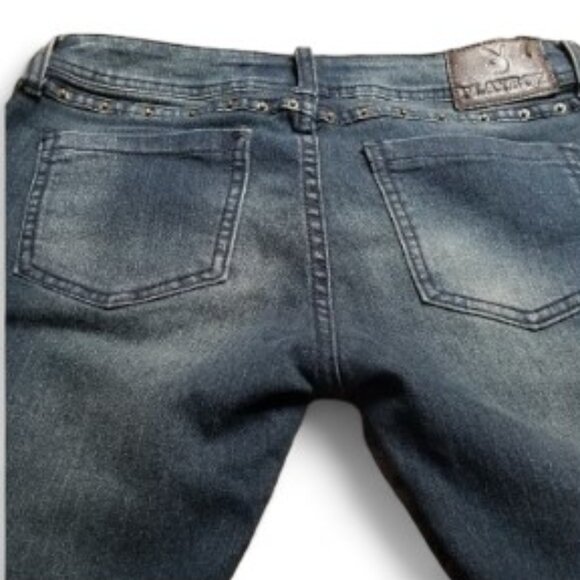 Playboy Distressed Side Rivet  Skinny Jeans  Size 7/8 - Picture 8 of 13